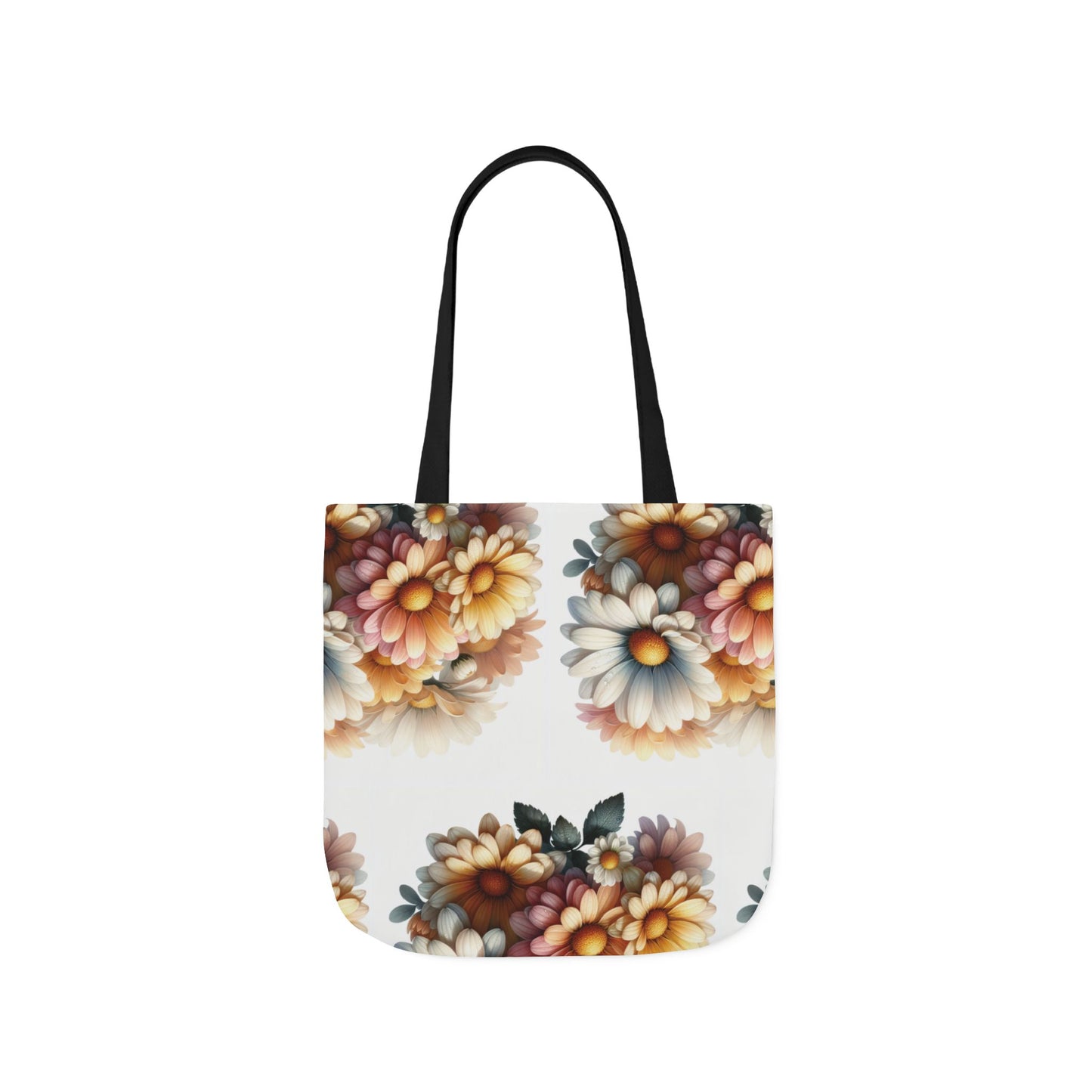 Floral Canvas Tote Bag with 5-Color Straps - Stylish