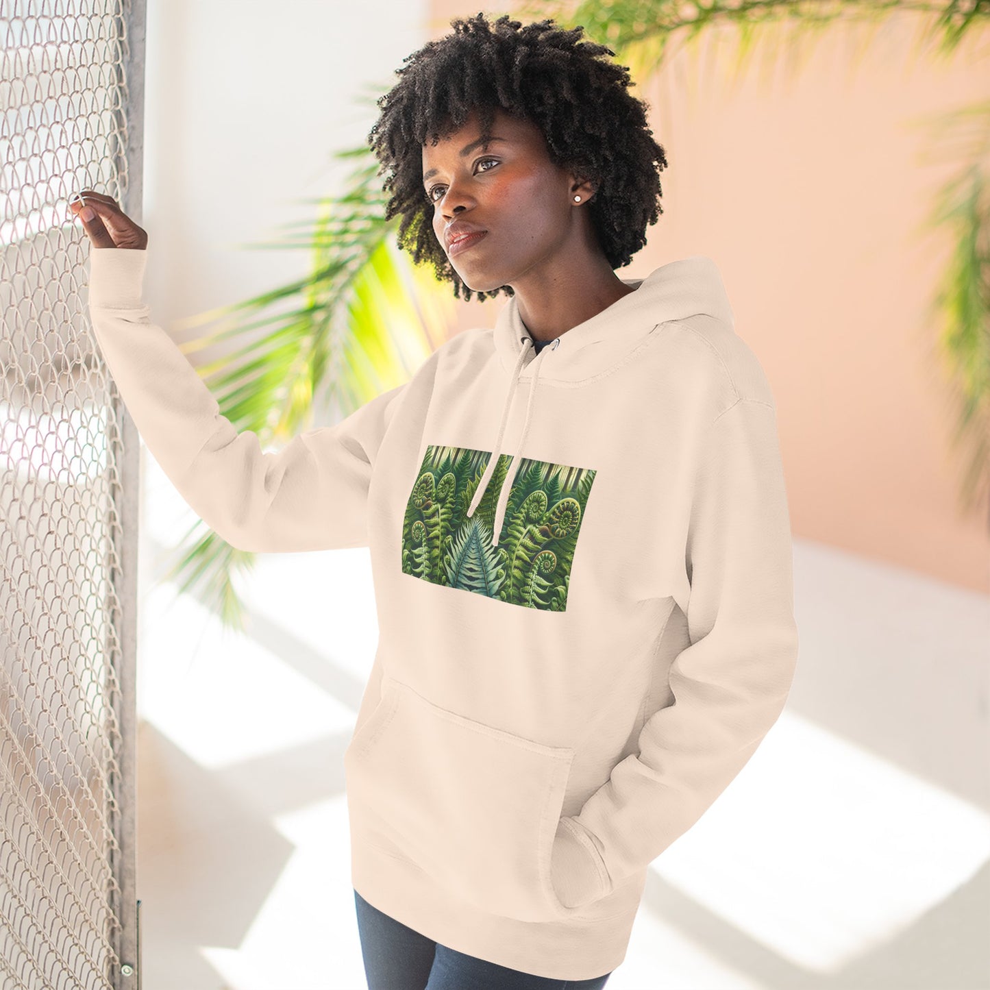 Nature-Inspired Three-Panel Fleece Hoodie for Outdoor Enthusiasts
