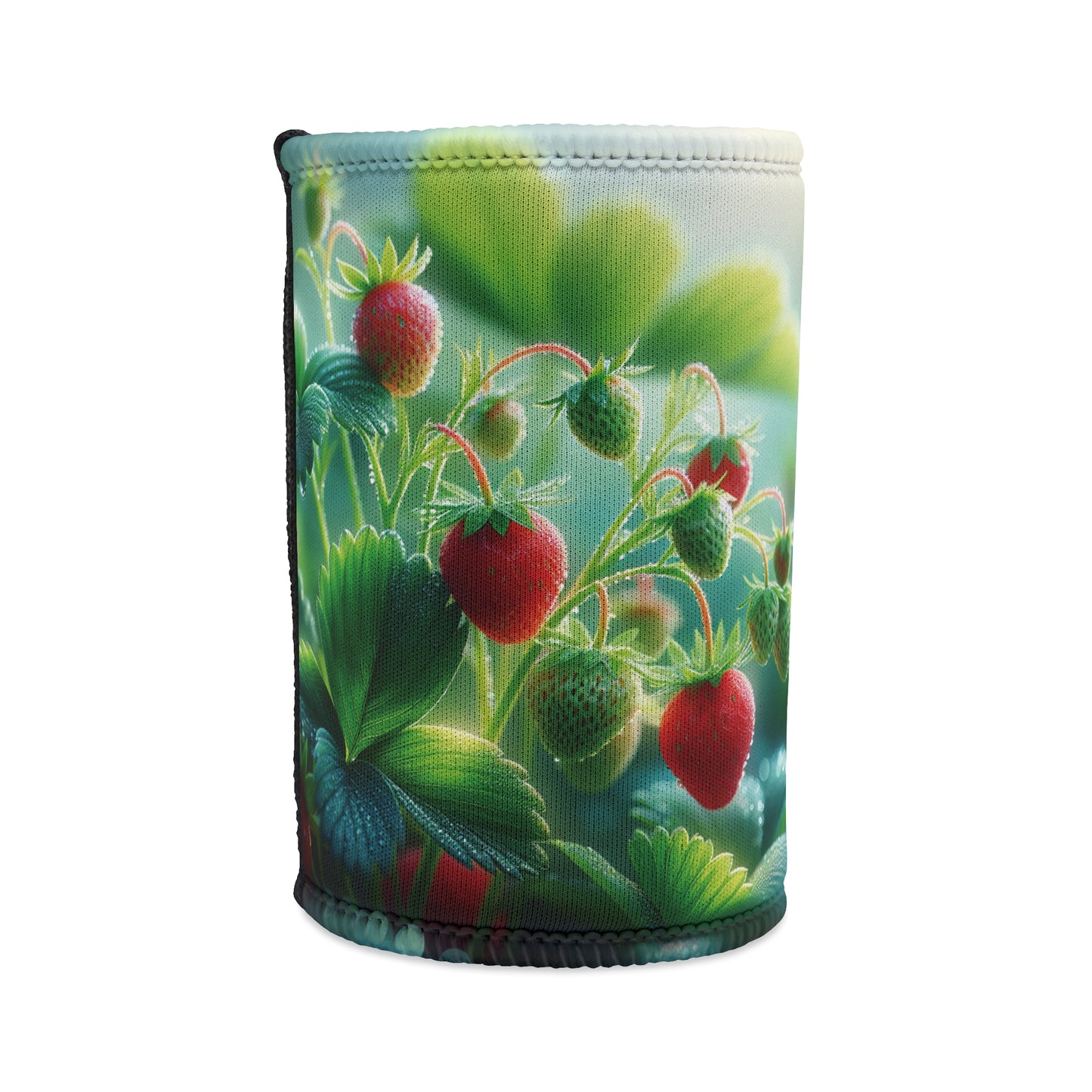 Strawberry Stubby Cooler -  Fruit themed beverage holder, Can Coozie, Drink