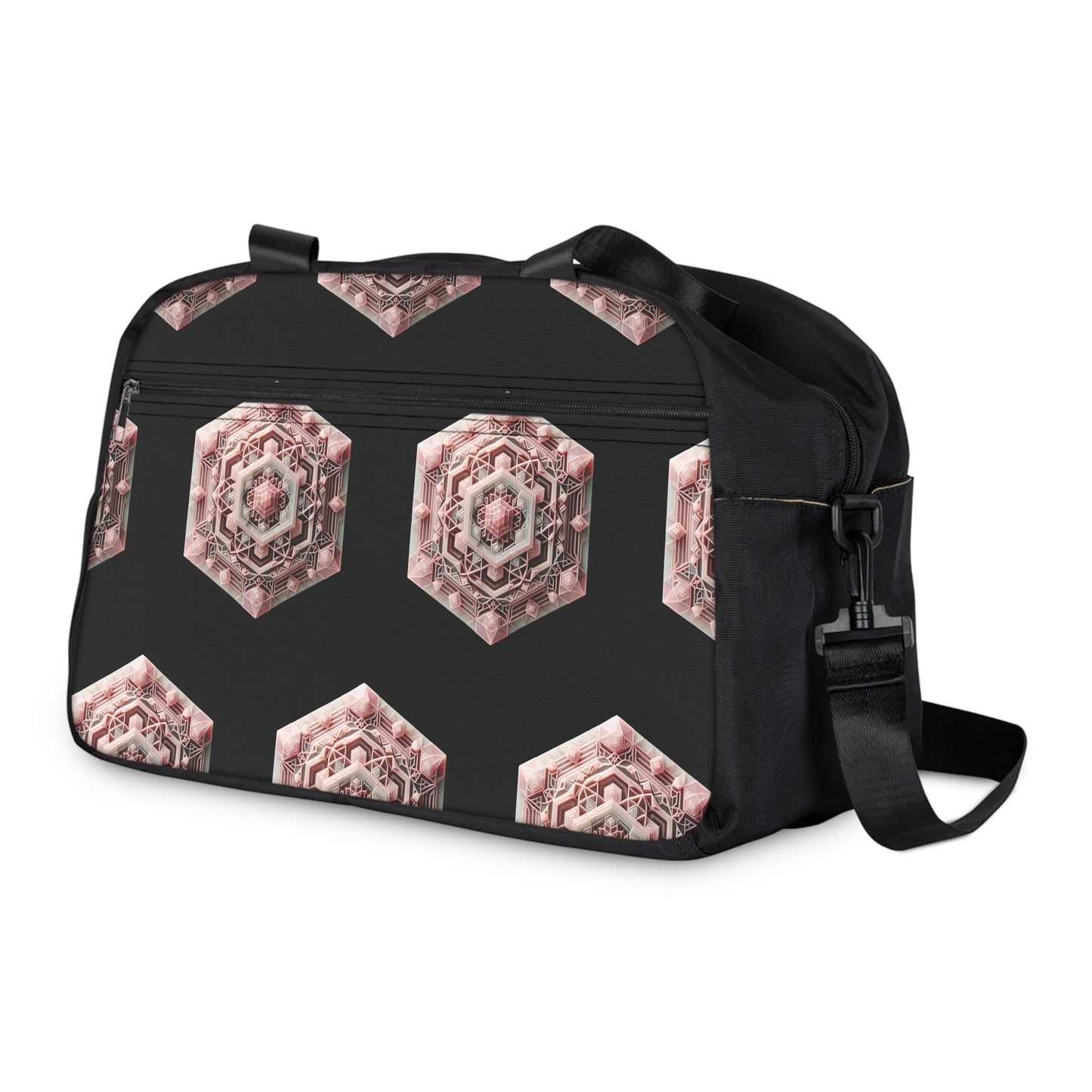 Fitness Handbag - Rose Quartz Geometric Design