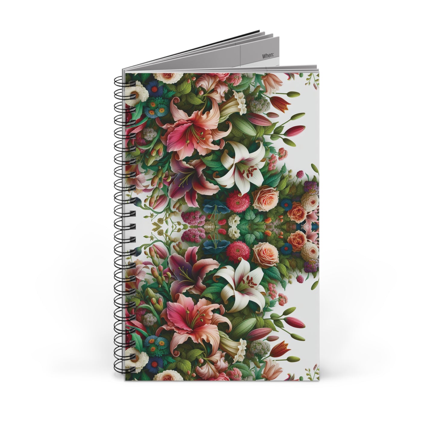 Floral Spiral Journal | Blooming Garden Notebook for Writers, Gift for Students, Nature Lovers Diary, Eco-friendly, Spring Decor