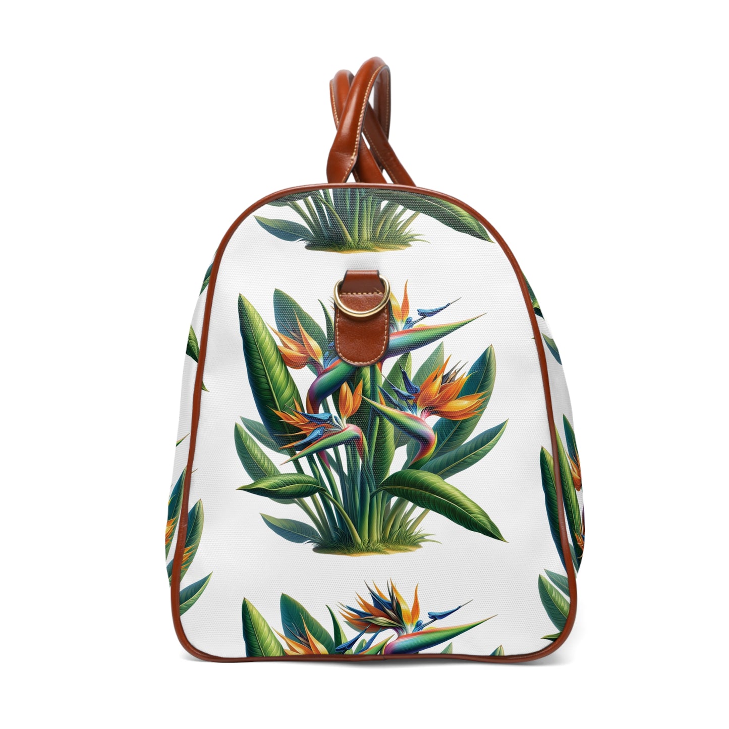 Waterproof Travel Bag, Bird of Paradise Plant, Floral Weekend Duffle, Botanical Carry-On, Nature Lover Gift, Summer Vacation