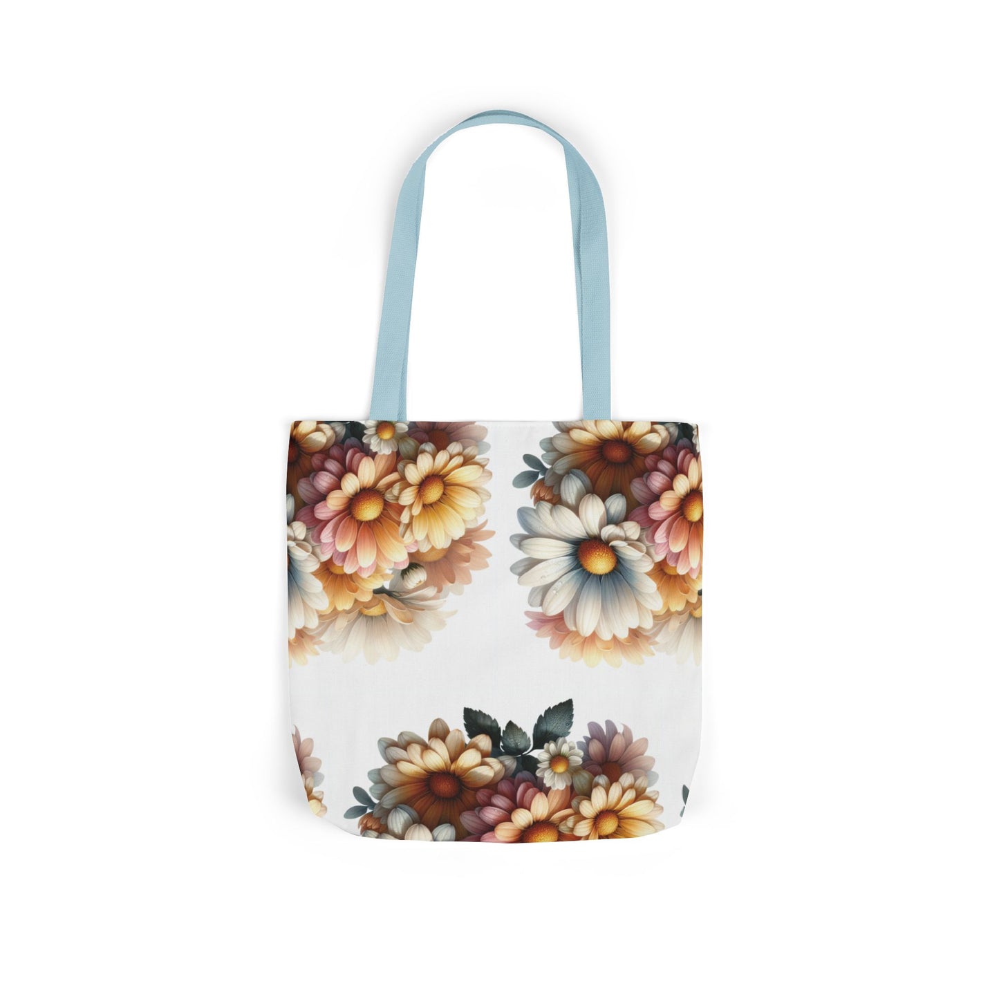 Floral Canvas Tote Bag with 5-Color Straps - Stylish