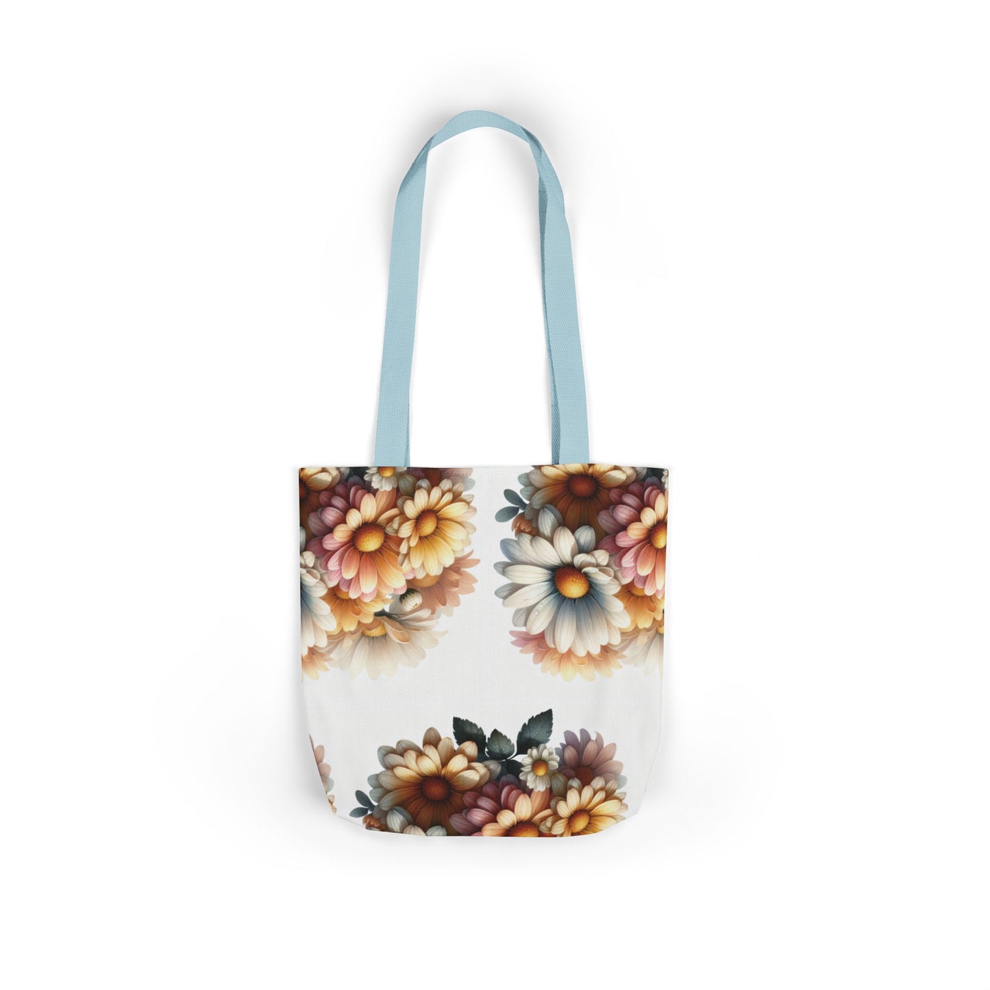 Floral Canvas Tote Bag with 5-Color Straps - Stylish