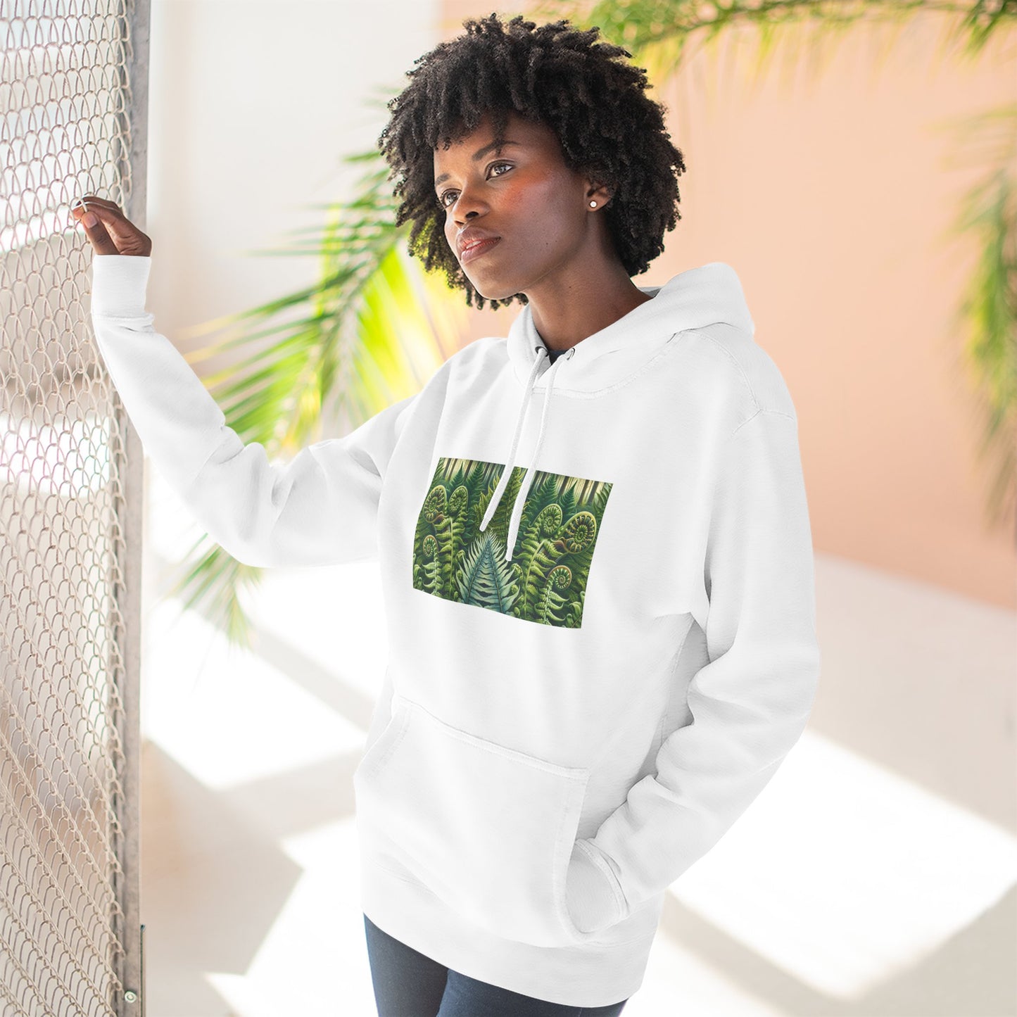 Nature-Inspired Three-Panel Fleece Hoodie for Outdoor Enthusiasts