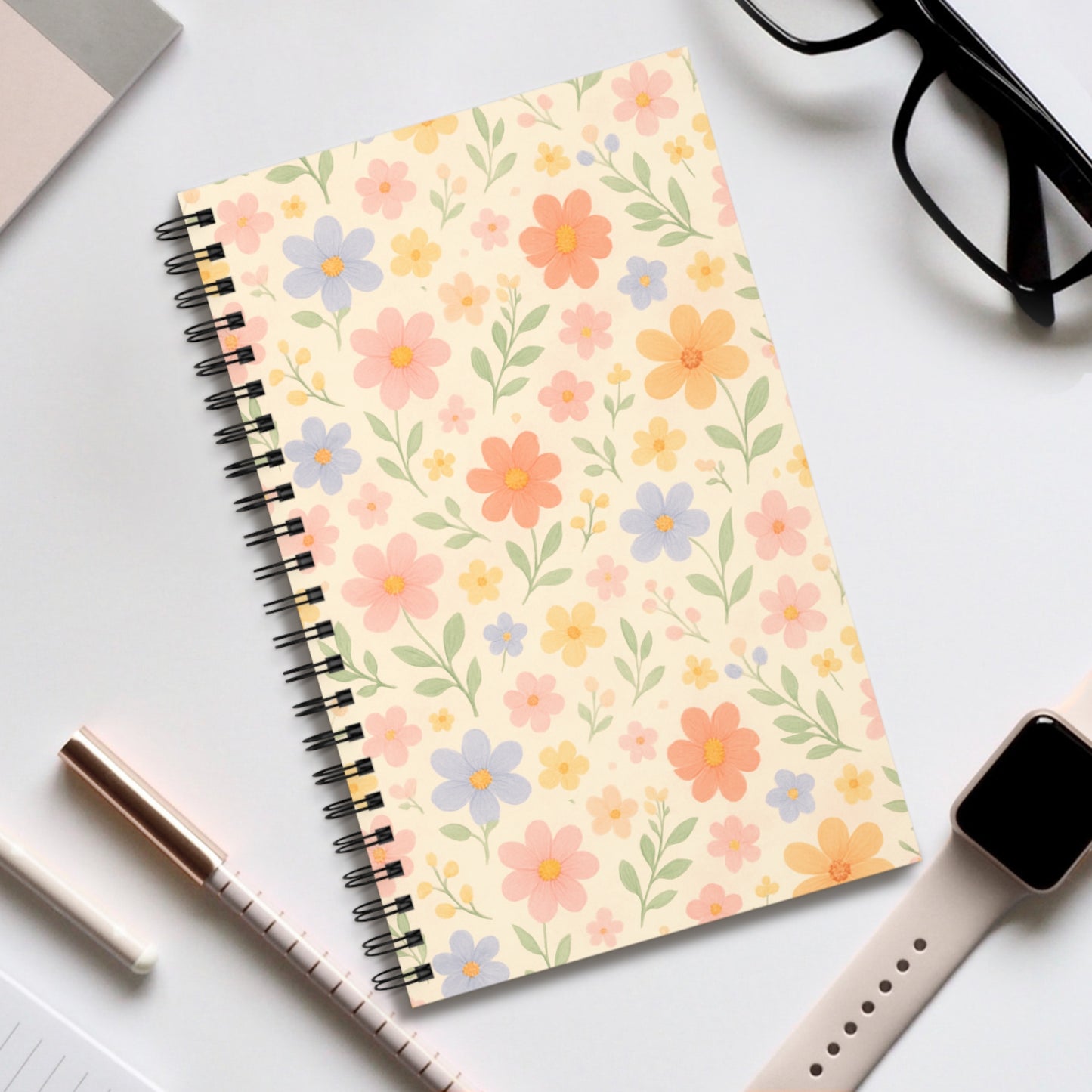 Dainty Floral Spiral Journal