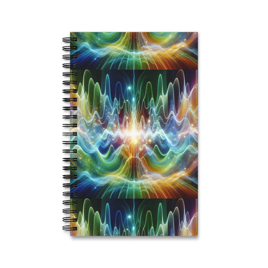 Frequency Waves Spiral Journal -  Meditation Diary, Healing Journal, Mindfulness Planner, Sacred Geometry Notepad