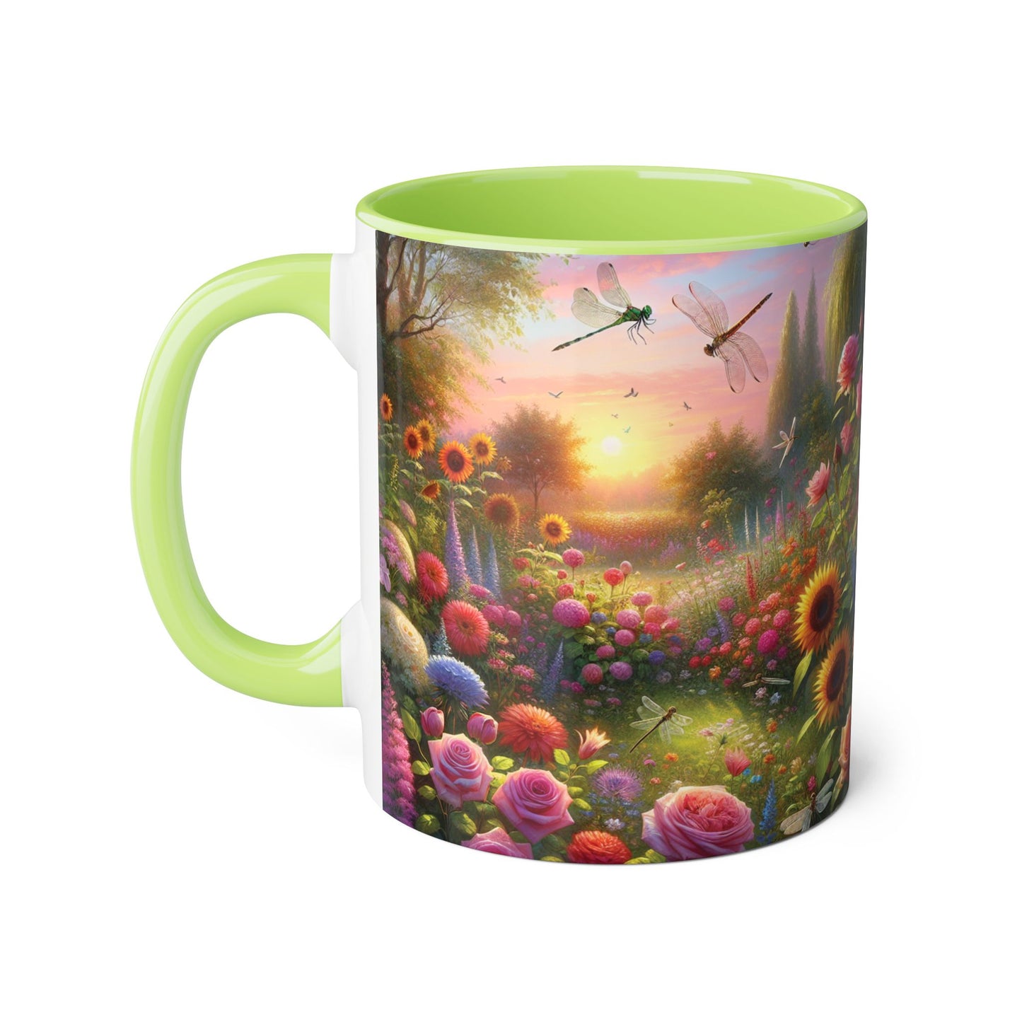 Whimsical Dragonfly Accent Mug, Colorful Nature Coffee Cup, Garden Lover Gift, Outdoor Enthusiast Ceramic, Perfect for Spring