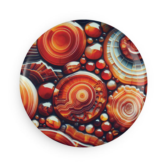 Carnelian Button Magnet, Round Magnet Set, Home Decor, Kitchen Accessories, Gift Idea for Rock Lovers, Unique Office Decor