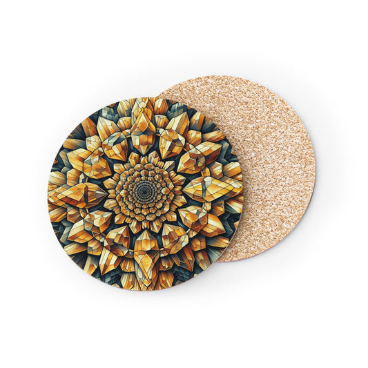 Citrine Coasters, Yellow Stone Drink Mats, Crystal Healing Home Decor, Set of 4, Boho Chic Table Accessories