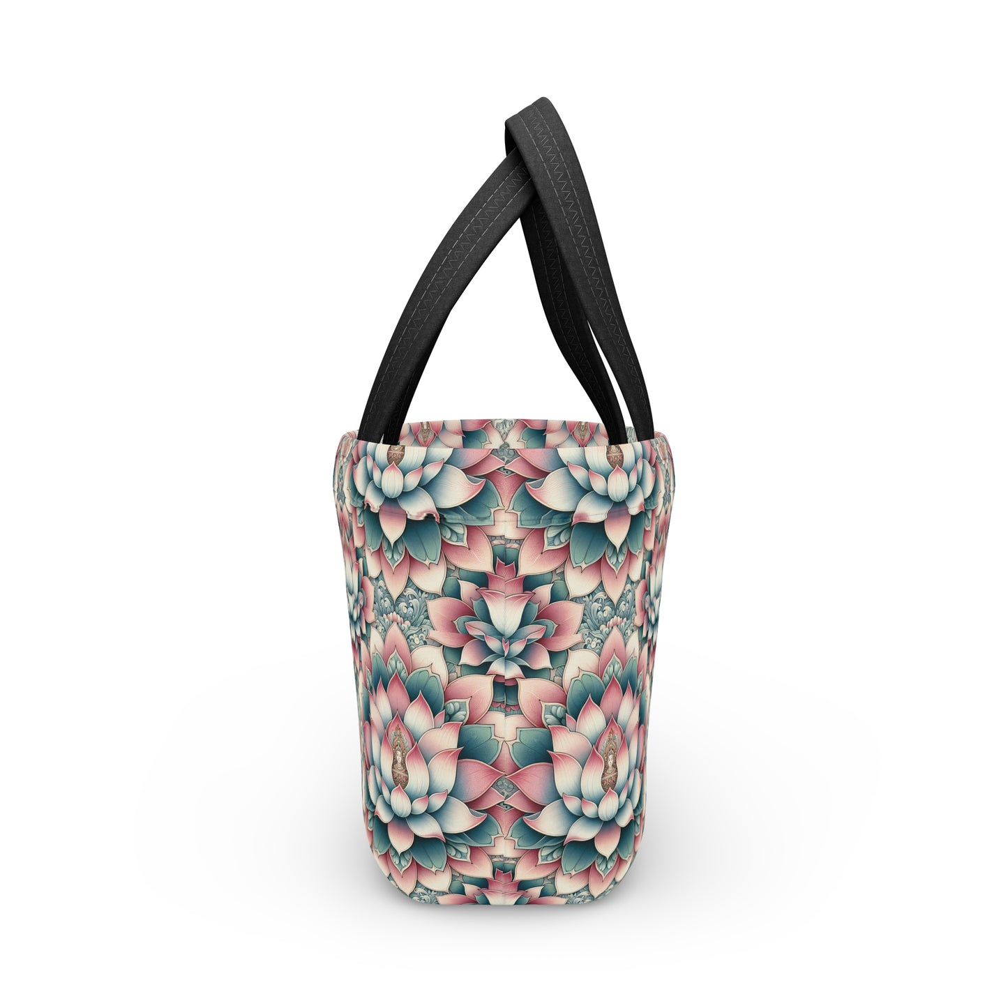 Lunch Bag - Lotus Flower Pattern Insulated Tote for Nature Lovers