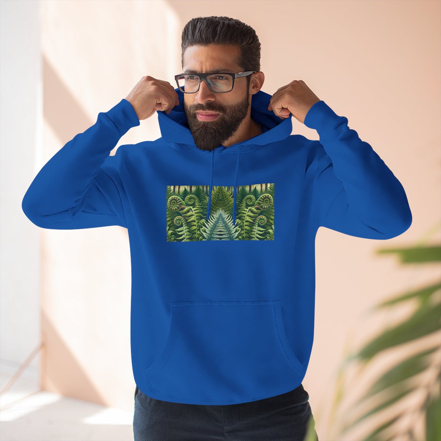 Nature-Inspired Three-Panel Fleece Hoodie for Outdoor Enthusiasts