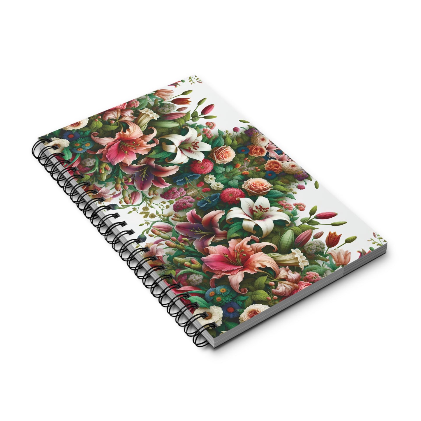 Floral Spiral Journal | Blooming Garden Notebook for Writers, Gift for Students, Nature Lovers Diary, Eco-friendly, Spring Decor