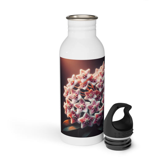 Stainless Steel Water Bottle - Hoya Blooms Floral Design, Reusable Drinkware, Botanical Print, Gardener Gift, Yoga Lover