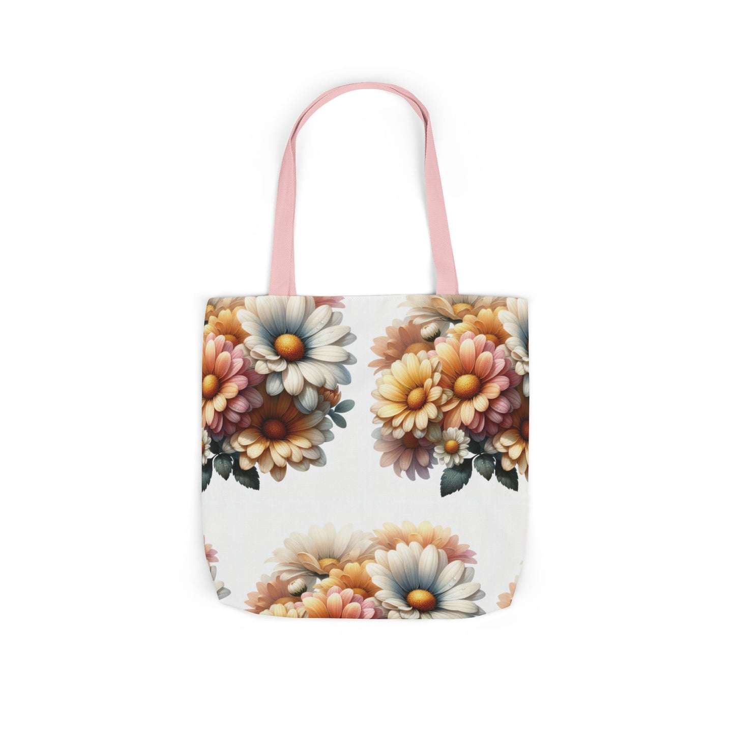 Floral Canvas Tote Bag with 5-Color Straps - Stylish