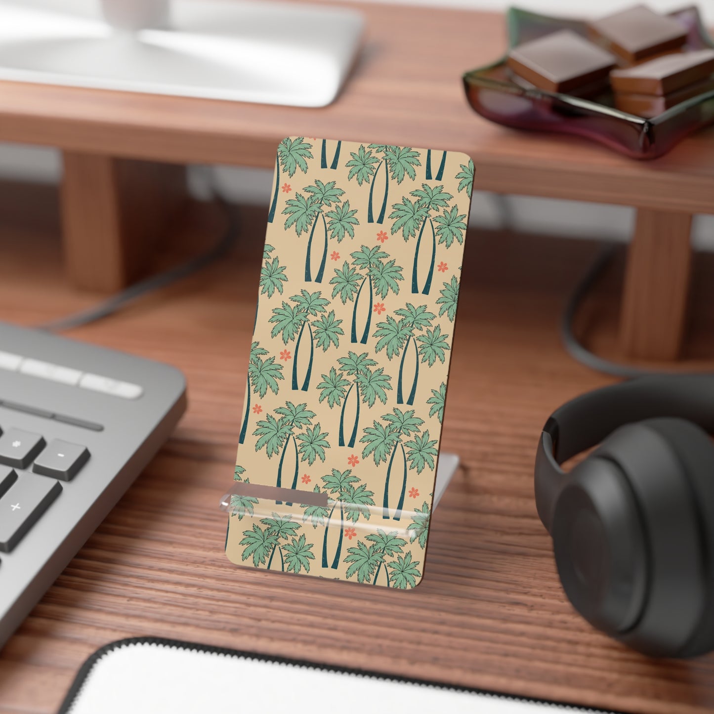 Palm Tree Phone Stand — Tropical Smartphone Display Stand