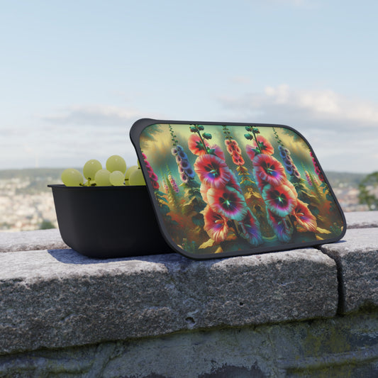 Bento Box - Hollyhocks, Eco friendly lunch box set