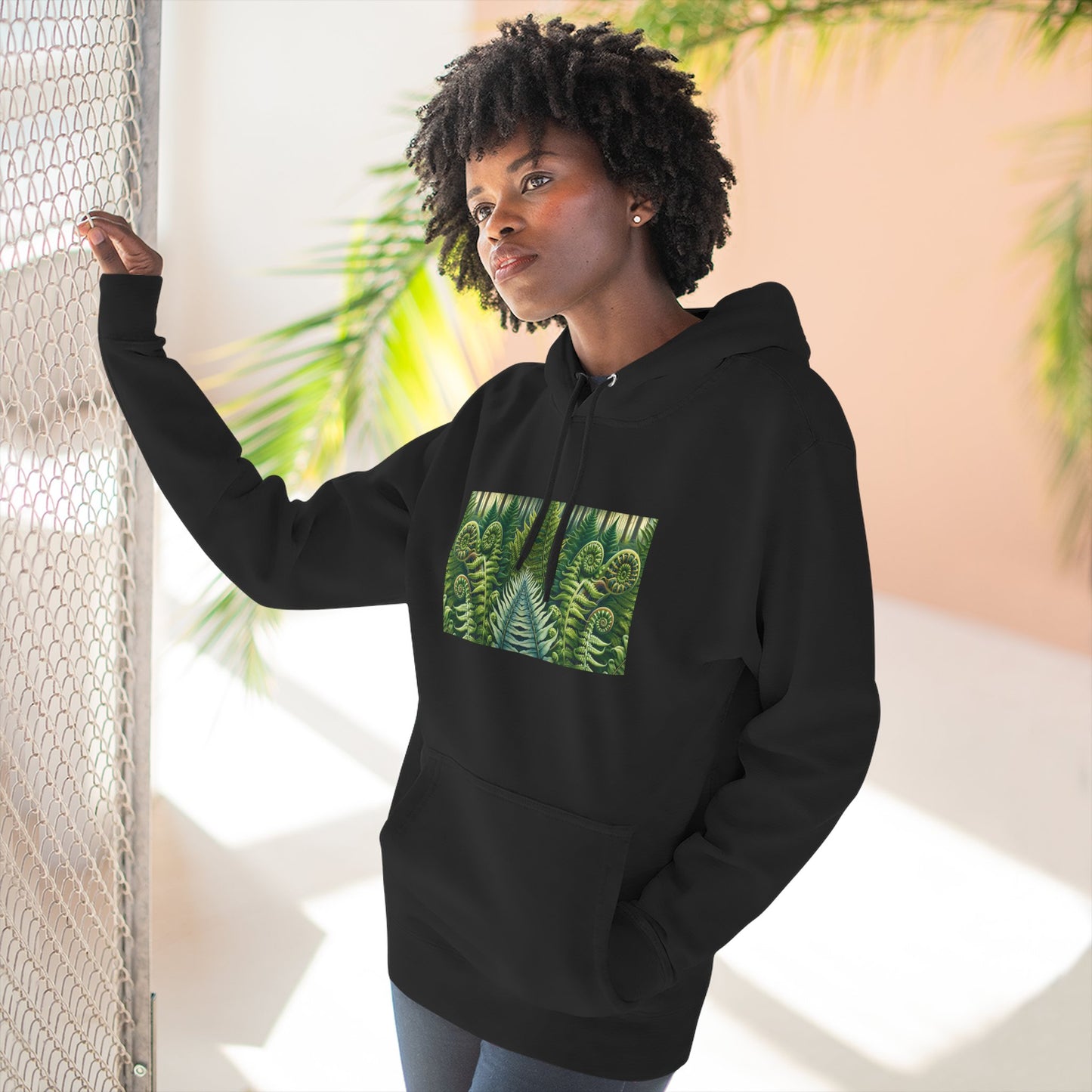 Nature-Inspired Three-Panel Fleece Hoodie for Outdoor Enthusiasts