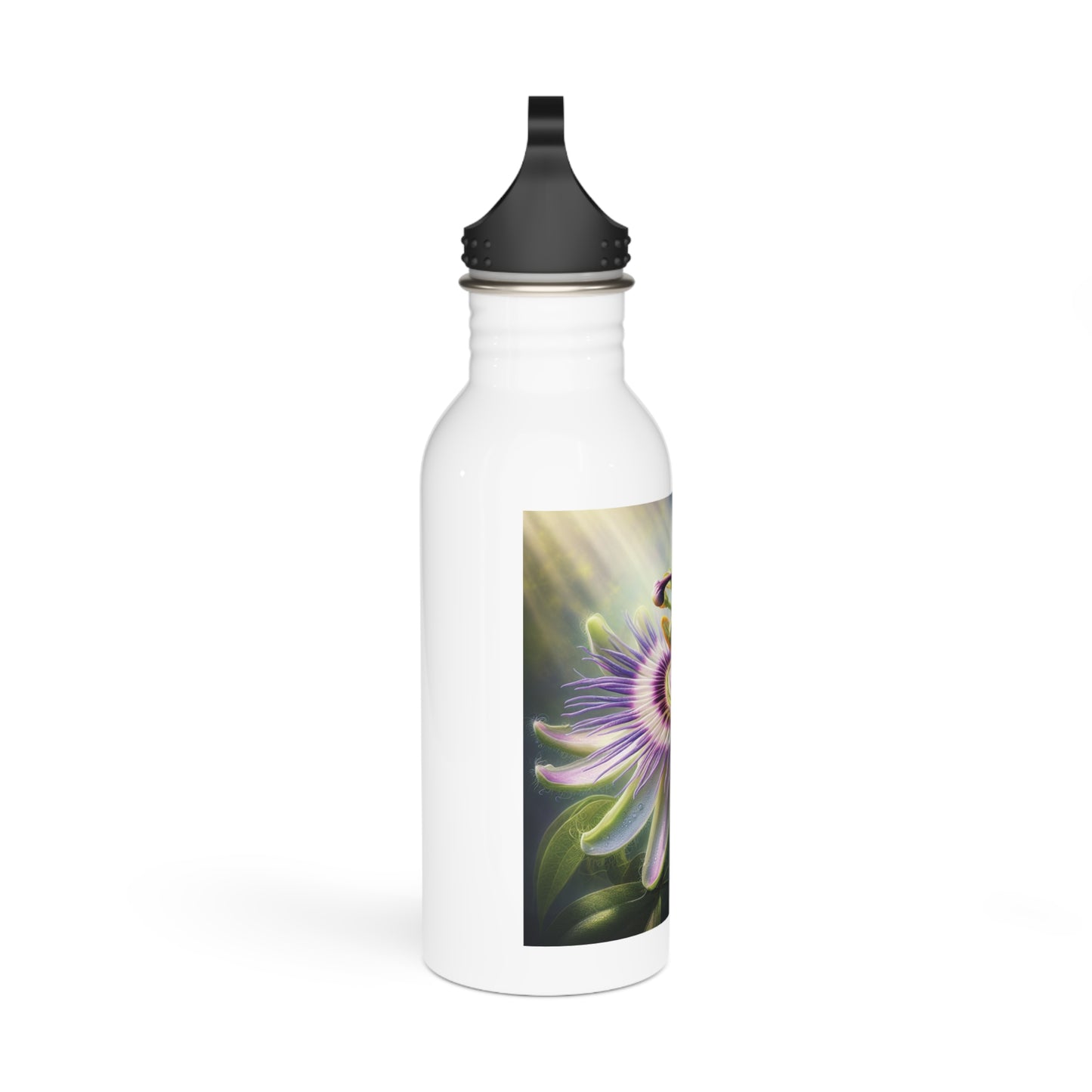 Stainless Steel Water Bottle - Passionflower Bloom Design, Floral Water Bottle, Botanical Drinkware, Nature Lover Gift