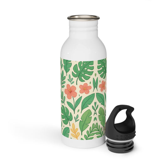 Tropical Floral Stainless Steel Water Bottle, Botanical Drinkware, Nature Lover Gift, Reusable Bottle, Summer Vibes Insulated