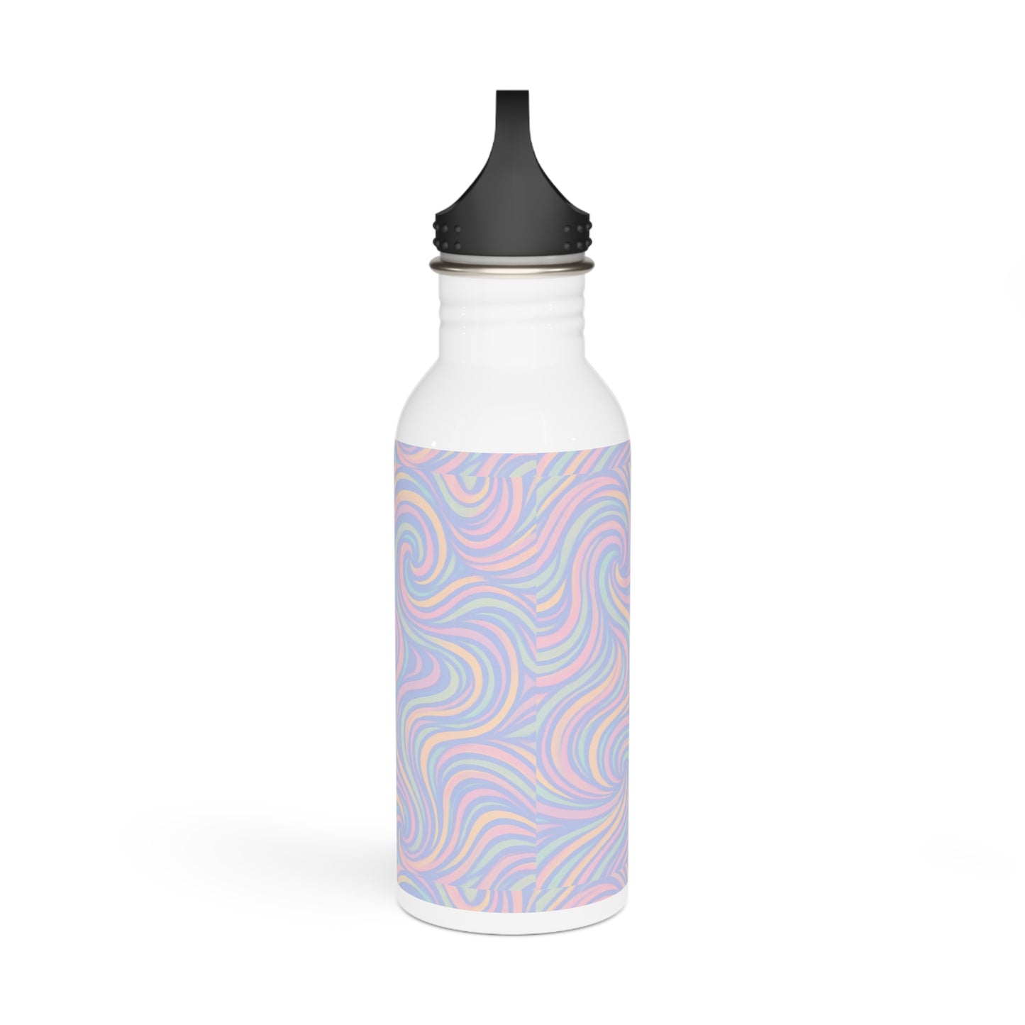 Pastel Swirl Stainless Steel Water Bottle - Reusable Flask, Colorful Travel Tumbler, Insulated Thermos, BPA Free Gym Bottle,
