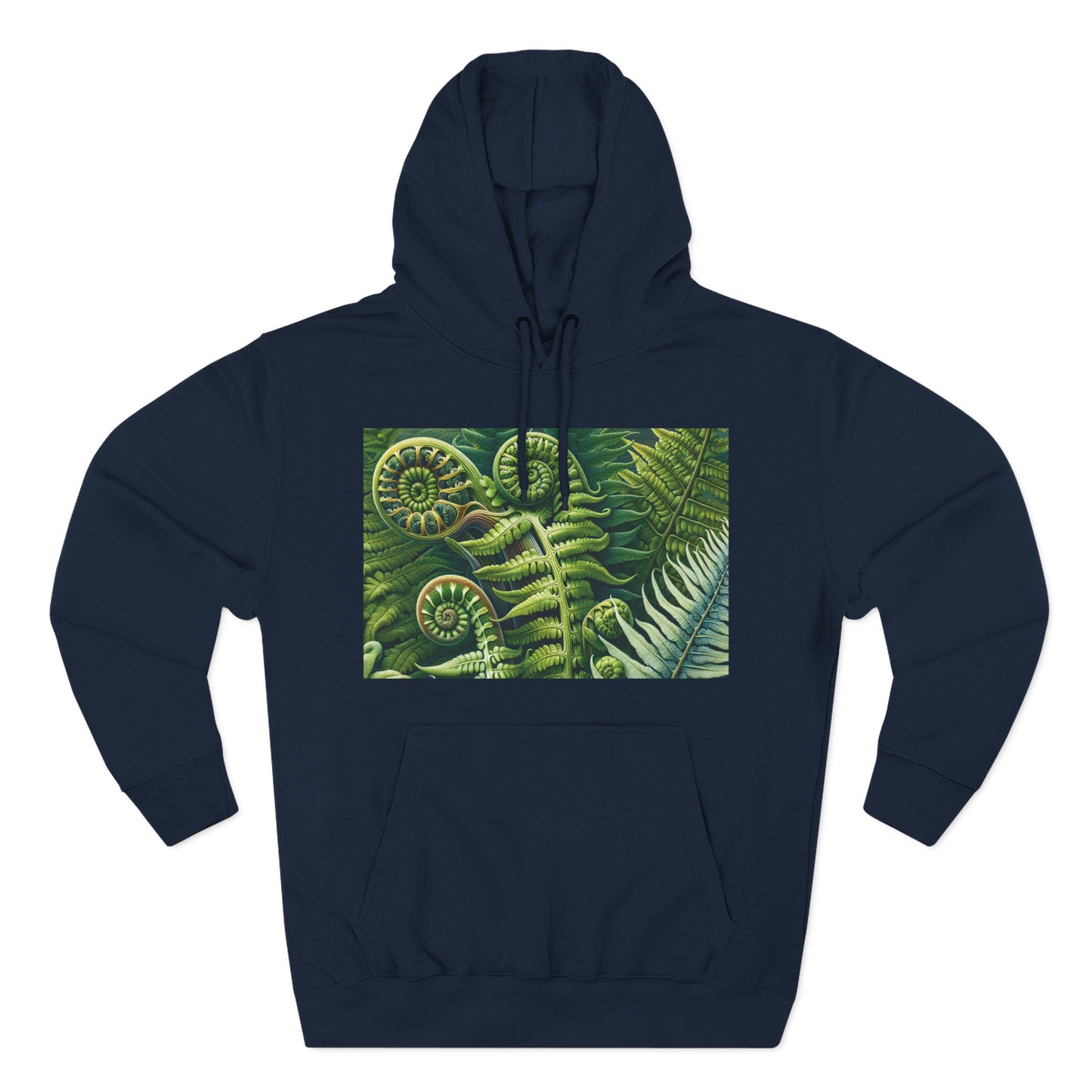 Nature-Inspired Three-Panel Fleece Hoodie for Outdoor Enthusiasts