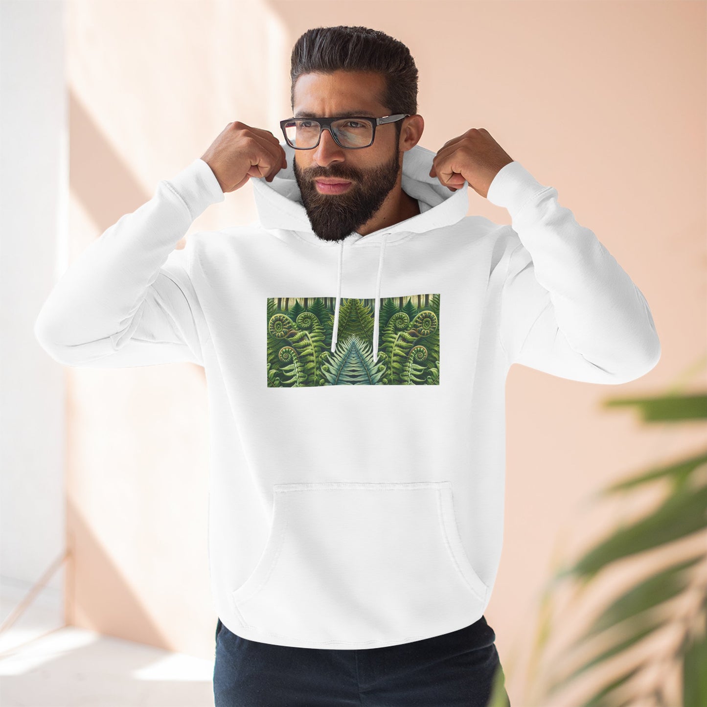 Nature-Inspired Three-Panel Fleece Hoodie for Outdoor Enthusiasts