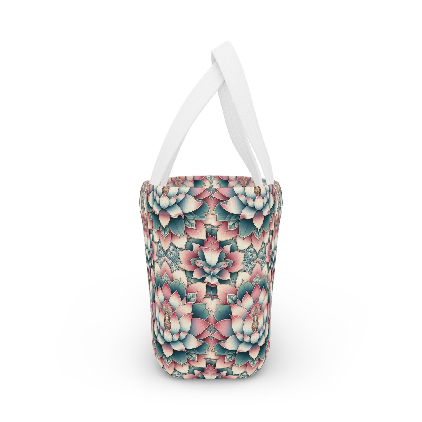 Lunch Bag - Lotus Flower Pattern Insulated Tote for Nature Lovers