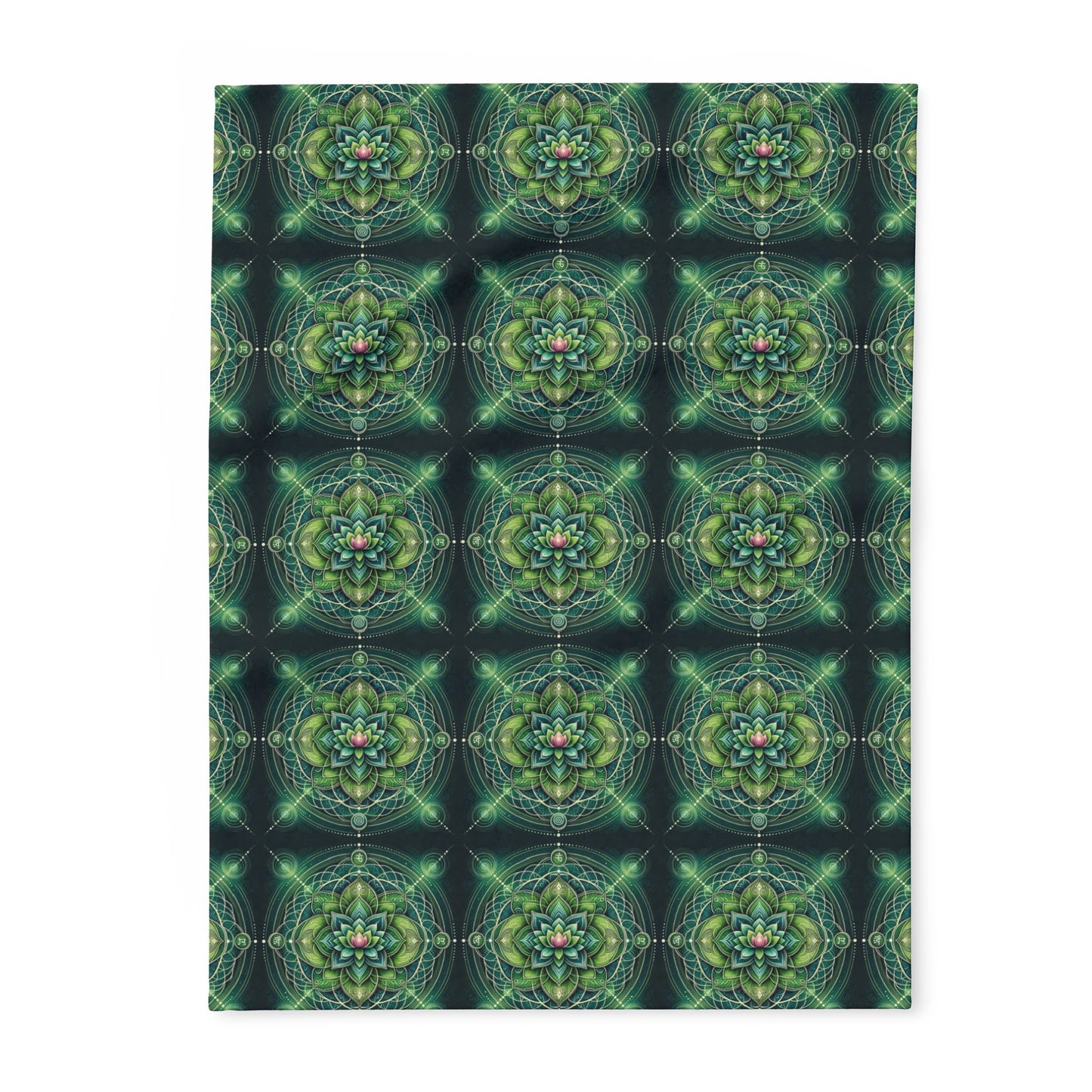 Fleece Blanket with Heart Chakra Design