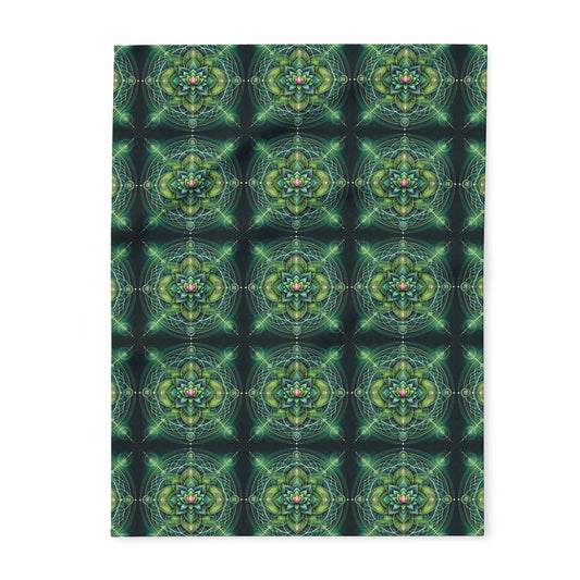 Fleece Blanket with Heart Chakra Design