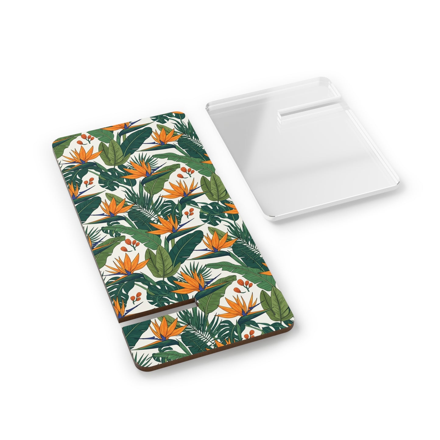 Tropical Bird of Paradise Phone Stand — Foldable Mobile Display Dock