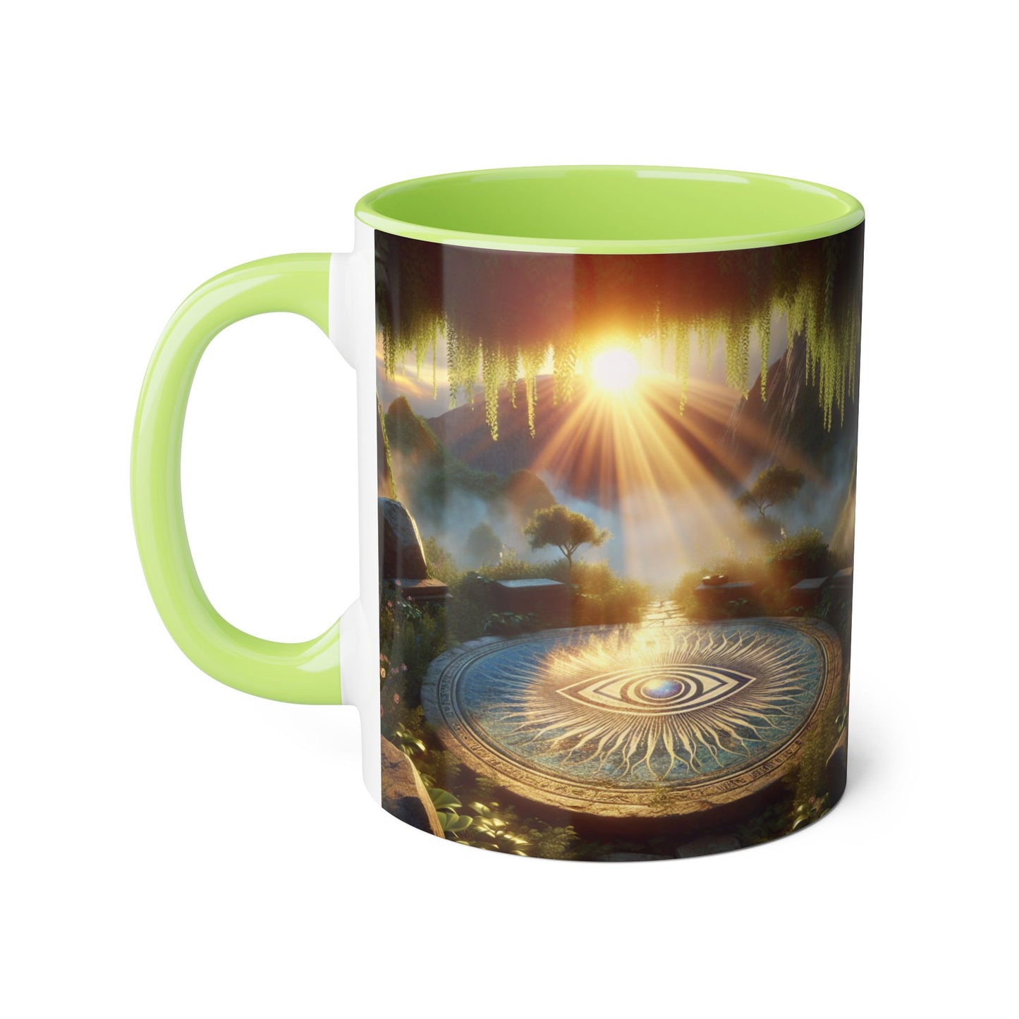 Mystical Eye Accent Mug - 11oz Coffee Cup for Mindfulness and Inspiration