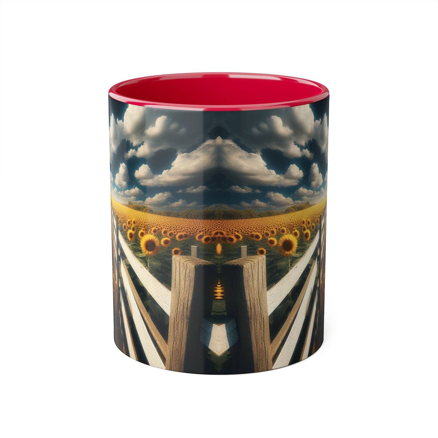 Sunflower Field Accent Mug - 11oz Windmill Design for Nature Lovers
