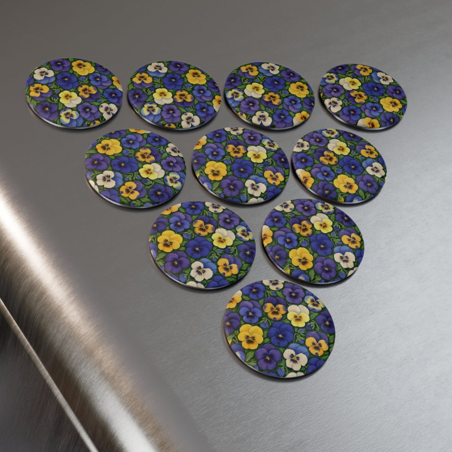 Button Magnet: Pansy Pattern