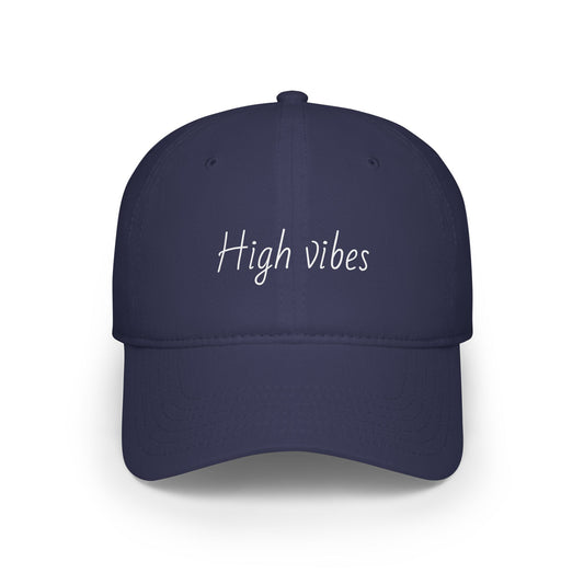 High Vibes Baseball Cap - Trendy Low Profile Hat for Summer Fun, Outdoor Activities, Gift for Friends, Adjustable Cap