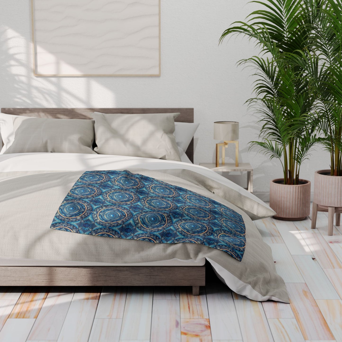 Fleece Blanket with Throat Chakra Design