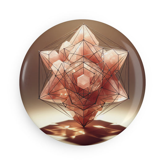 Button Magnet - Geometric Rose Quartz Design