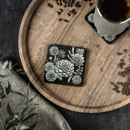 Succulent Coasters, Plant Lover Gift, Botanical Coasters, Cactus Drink Mats, Desert Vibes Decor, Gardening Coasters