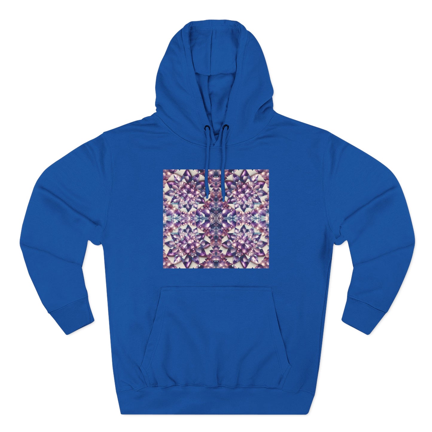 Fleece Hoodie - Amethyst Crystal Floral Design
