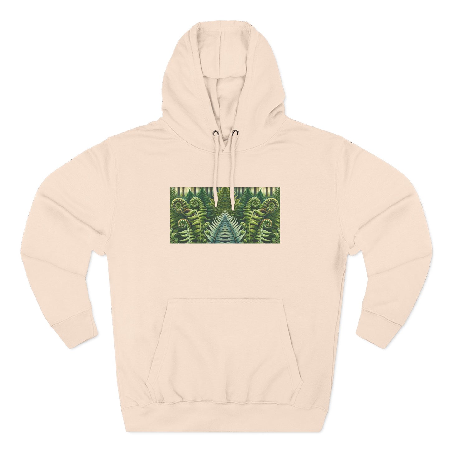 Nature-Inspired Three-Panel Fleece Hoodie for Outdoor Enthusiasts