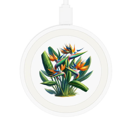 Wireless Charging Pad: Tropical Bird of Paradise Plant Design