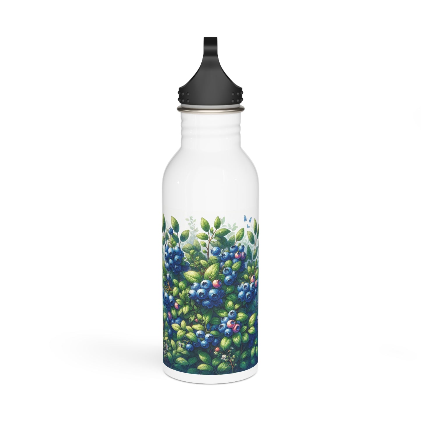 Stainless Steel Water Bottle - Blueberries Design, Fruit Lover Gift, Reusable Bottle, Gym Accessories, Hydration Tracker,