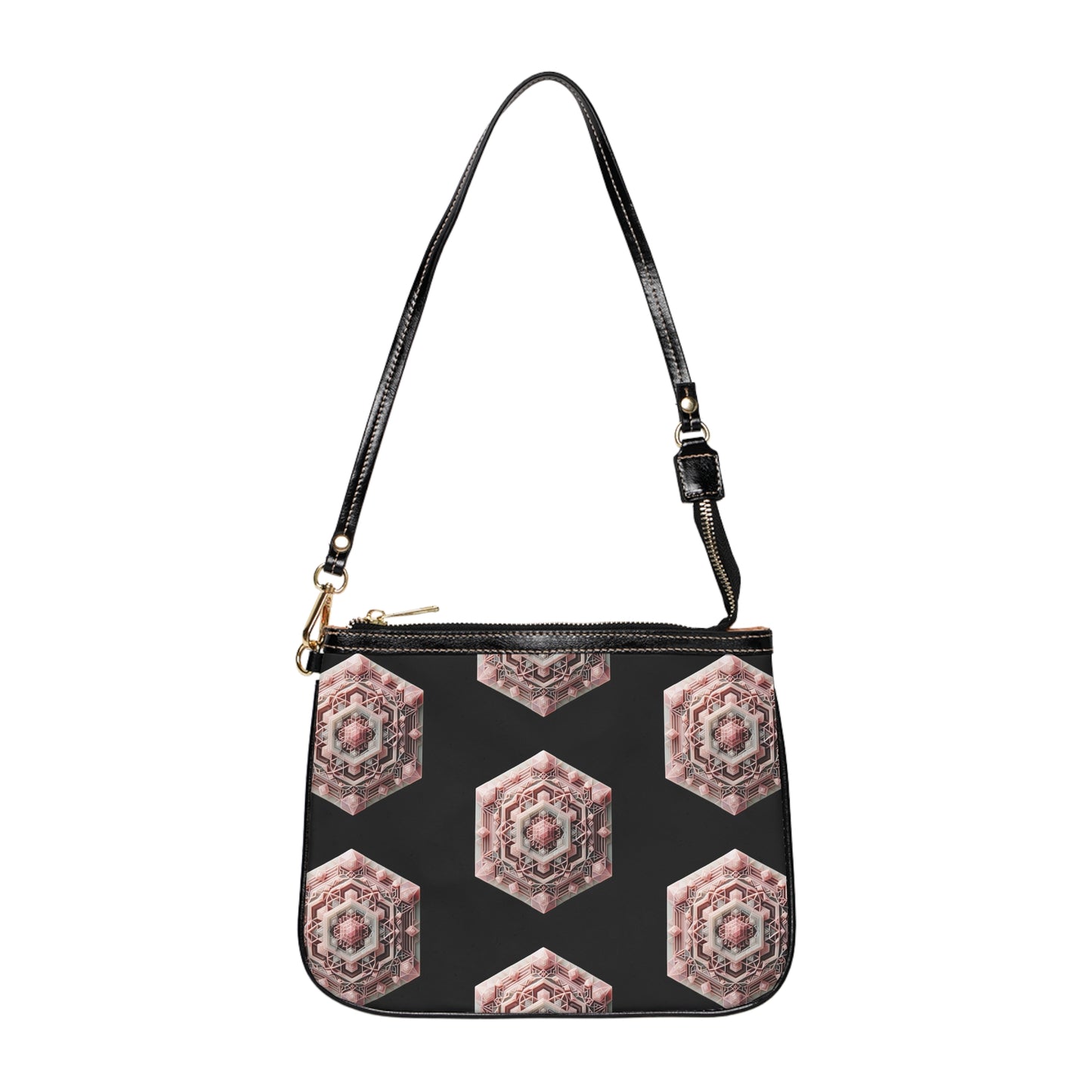Rose Quartz Geometric Design Small Shoulder Bag