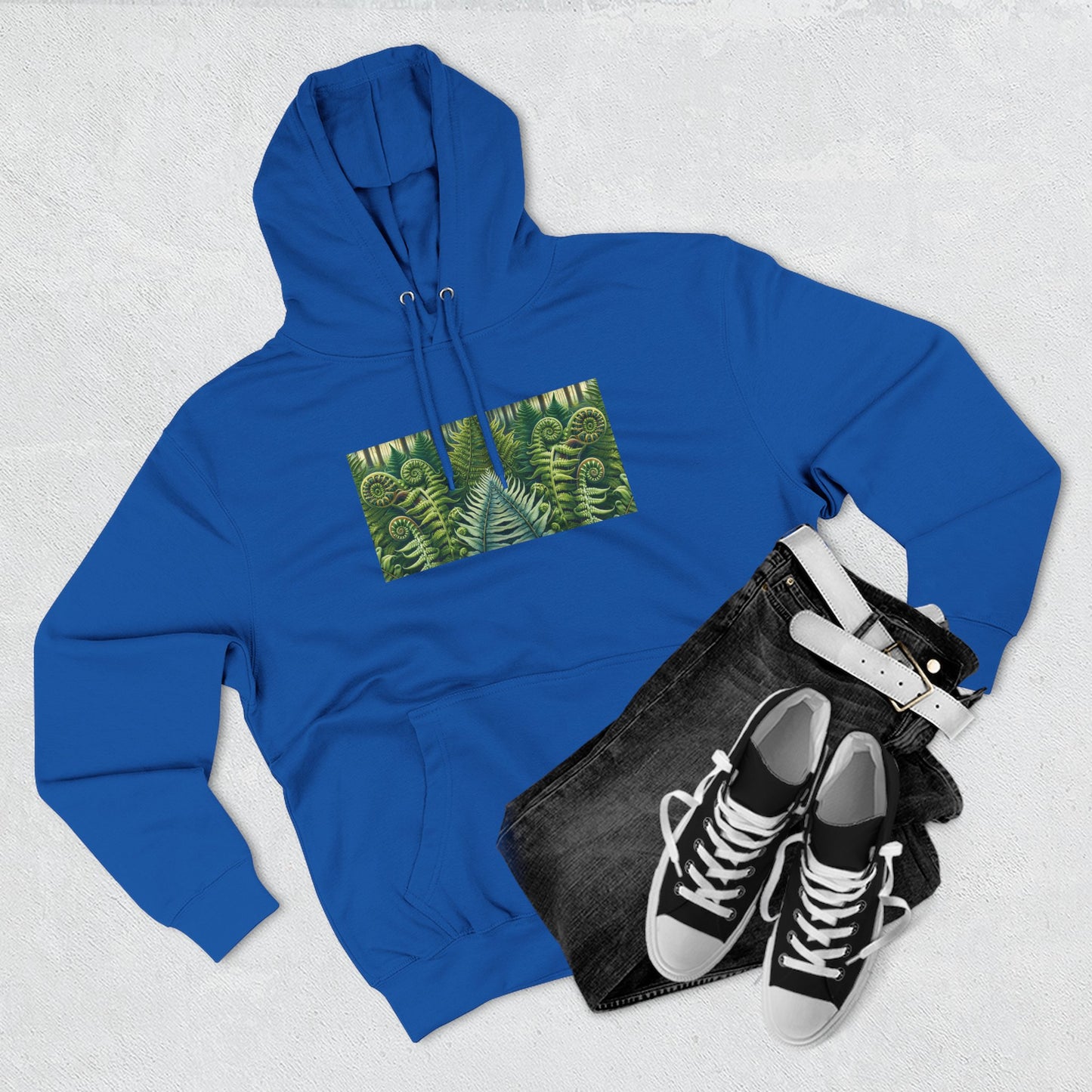 Nature-Inspired Three-Panel Fleece Hoodie for Outdoor Enthusiasts