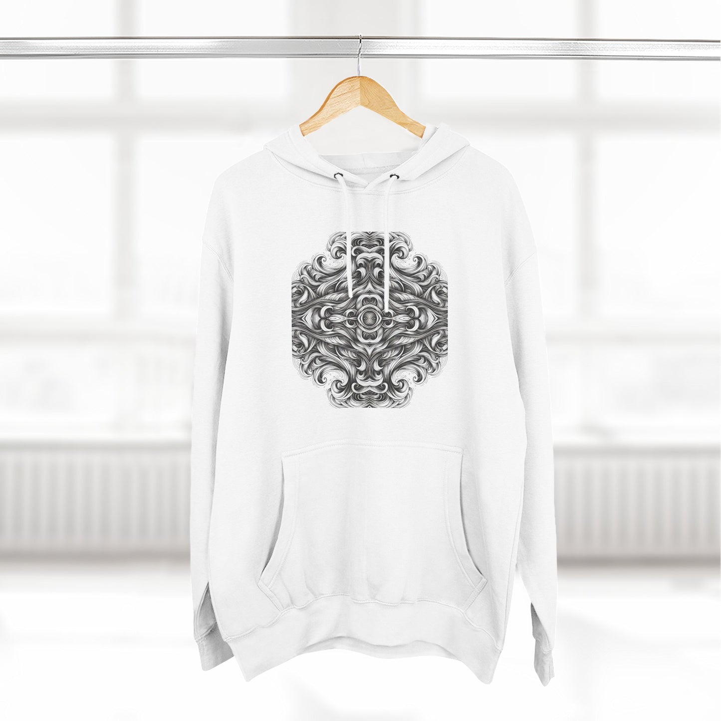 Fleece Hoodie - Monochrome Energy Design