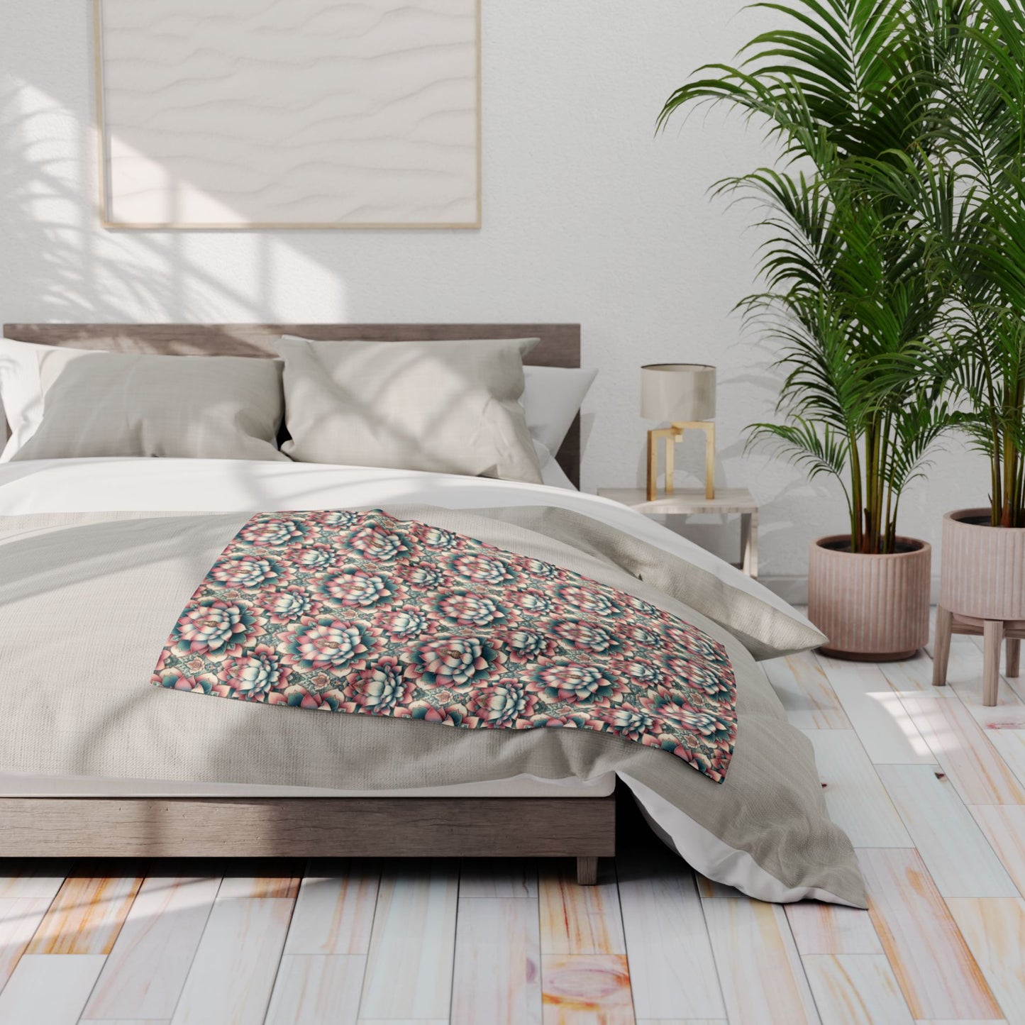 Fleece Blanket - Lotus Flower Design