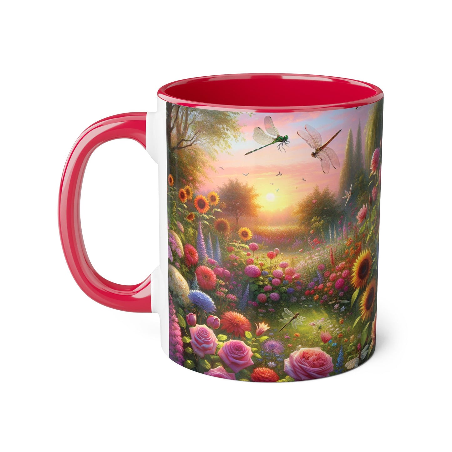 Whimsical Dragonfly Accent Mug, Colorful Nature Coffee Cup, Garden Lover Gift, Outdoor Enthusiast Ceramic, Perfect for Spring
