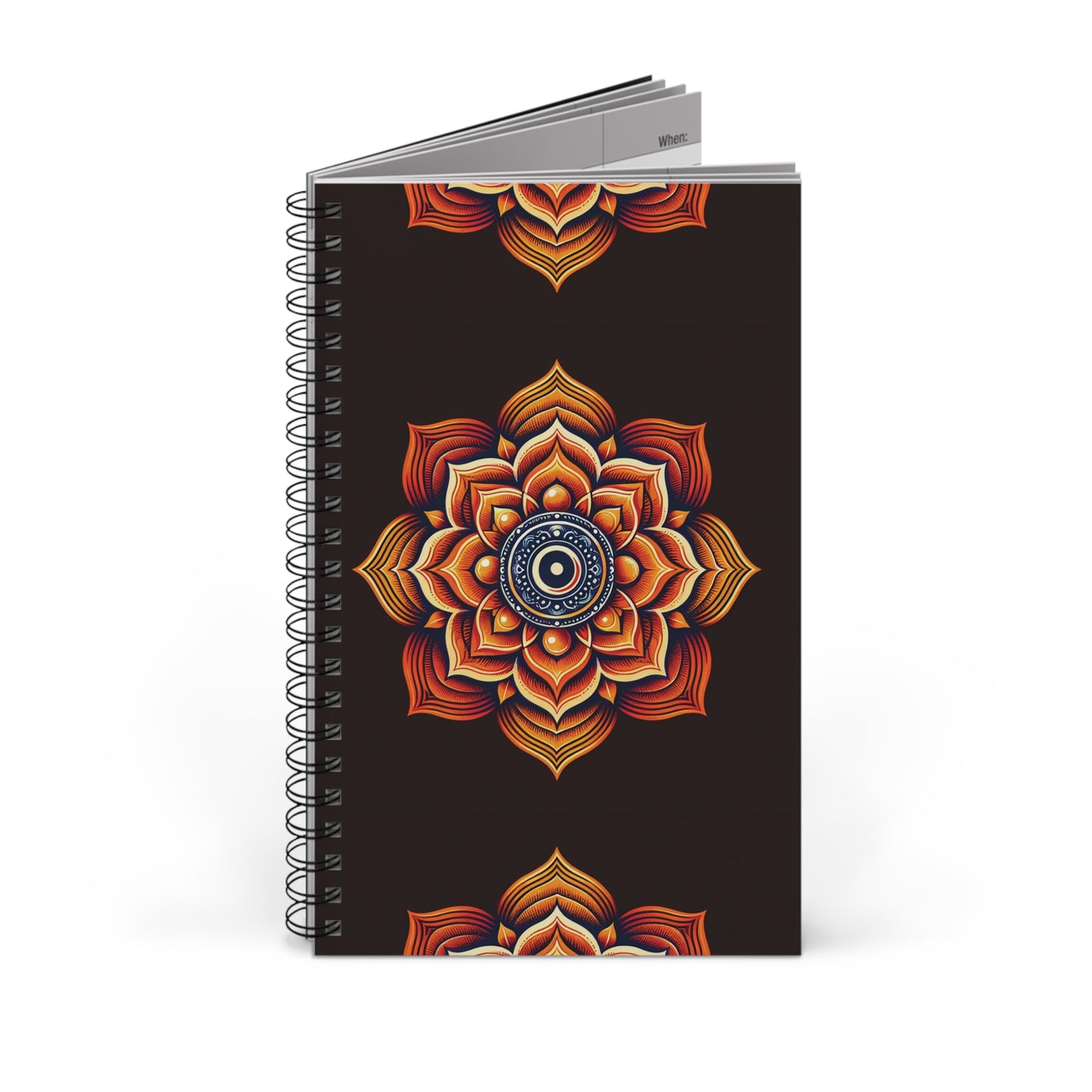 Sacral Chakra Spiral Journal - Mandala Design, Perfect for Meditation, Gratitude, and Daily Planning, Great Gift for Art Lovers