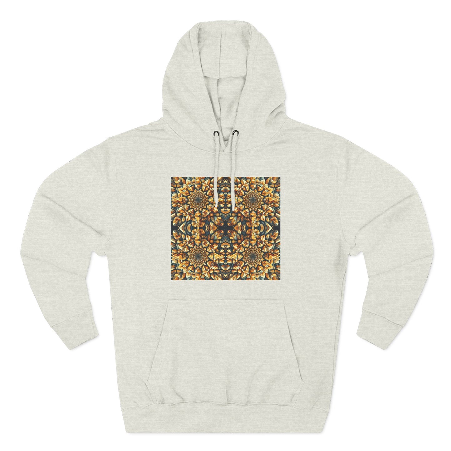 Fleece Hoodie - Citrine Geometric Design