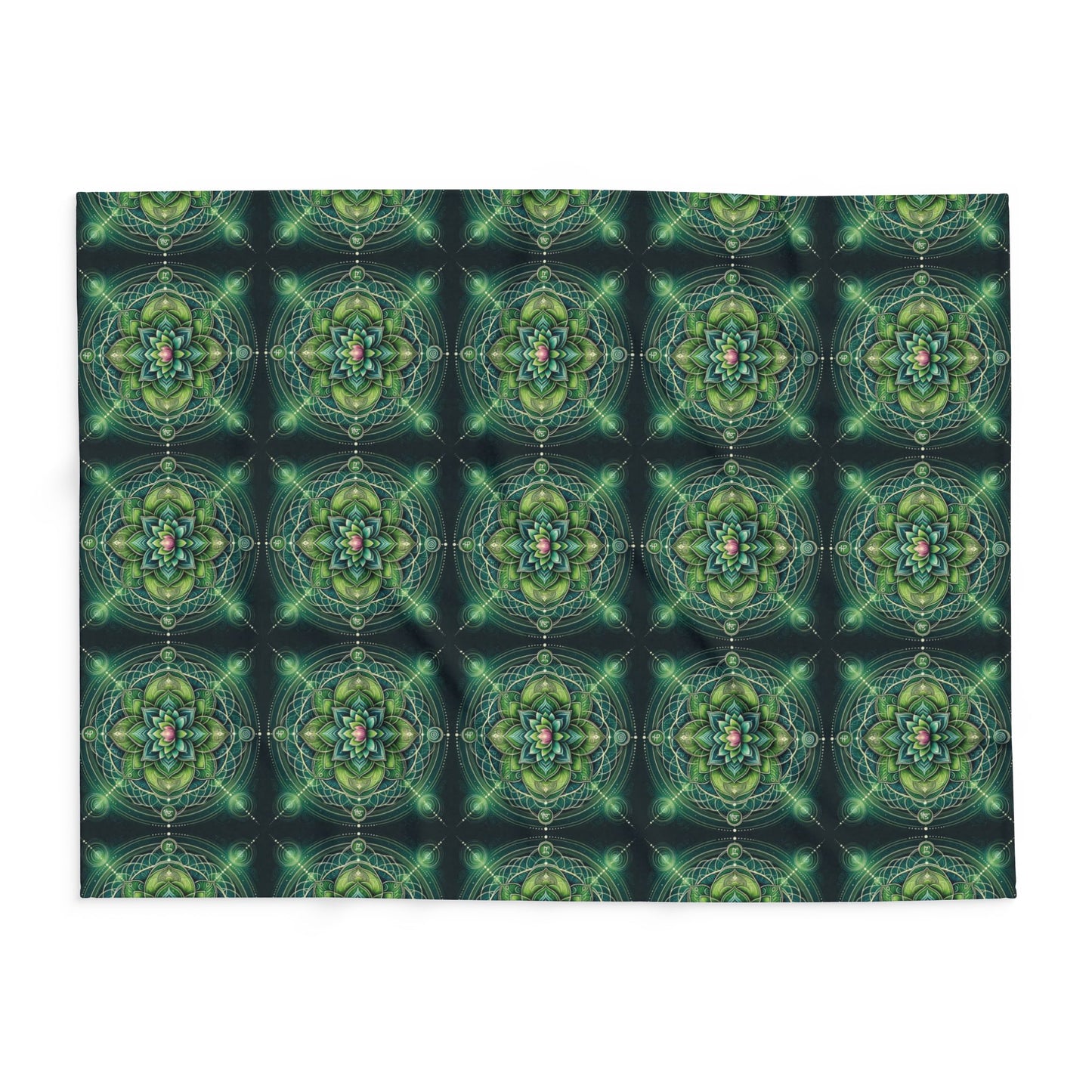 Fleece Blanket with Heart Chakra Design